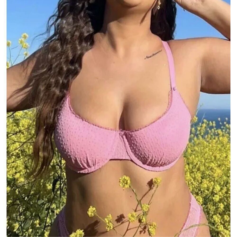 Savage X Fenty By Rihanna Balconette Bra Women's Lilac Pink Striped Mesh 42DDD